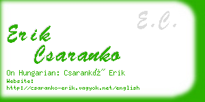 erik csaranko business card